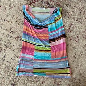 Calvin Klein multicolored top with draped neck